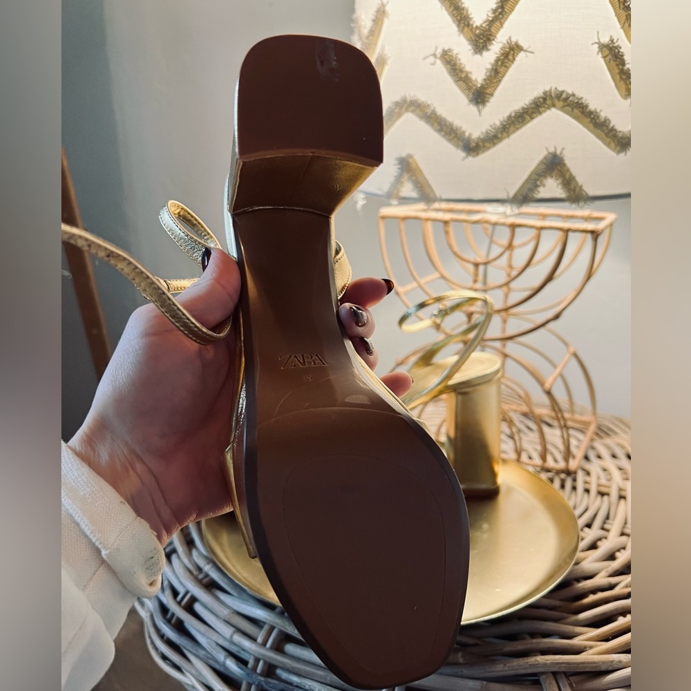 Zara gold platforms size 8